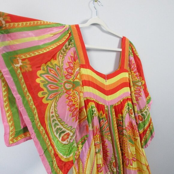 Farm Rio Beach Toucans Scarf Midi Dress S Multicolor 100% Viscose Bohemian 408 - Picture 7 of 16